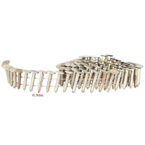 Solid Spare Full Round Head Roof Nails 0.12Inch × 3/4Inch 15 Degree Inclined Coil 3600 Pack