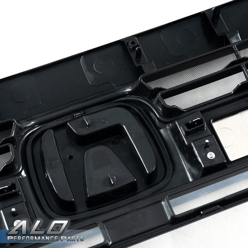 Solid Spare Fit For 2016-2018 Honda Civic 10th Black Front Upper Grille Grill w/ Chrome Trim