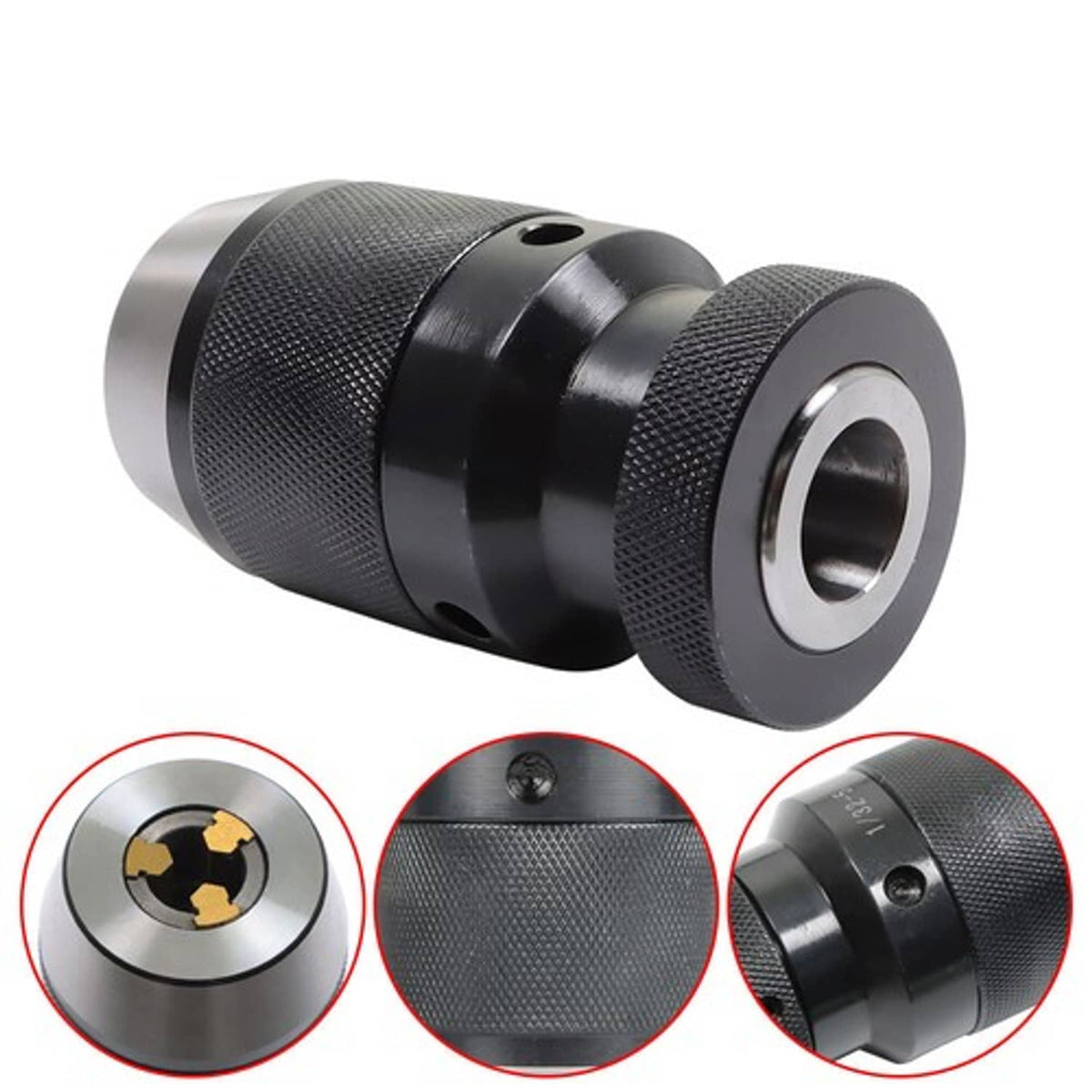 Solid Spare Industrial Tools 1/32" - 5/8" HD Ball Bearing Keyless Drill Chuck USA 3JT JT3