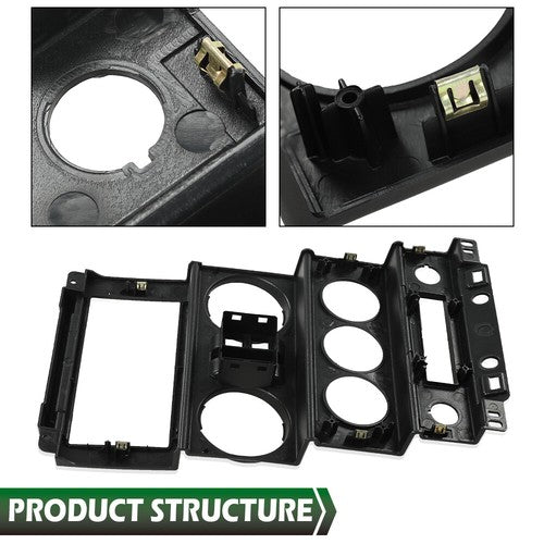 Solid Spare Fit For 2007-2010 Jeep Wrangler Instrument Panel Dash Center Bezel Trim Black