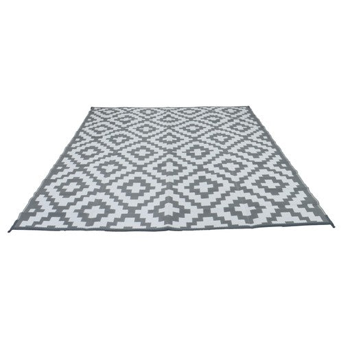 Solid Spare Gray & White 9x12FT Waterproof Plastic Straw Rug For Camping Outdoor Carpet