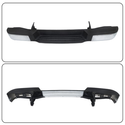 Solid Spare For Nissan NV1500 NV2500 2012-2021 Steel Chrome Rear Step Bumper W/o Sensor Hole