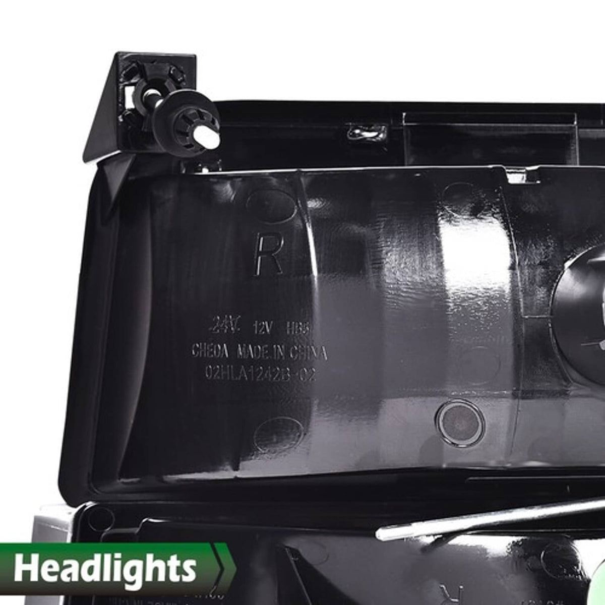 Solid Spare Fit For 92-96 Ford F-150 Bronco LED DRL Headlights Bumper Lamps Black