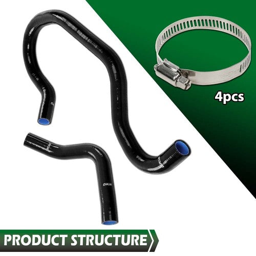Solid Spare Fit For 99-2006 Chevy Silverado Upper Lower Radiator Coolant Hose Silicone Black