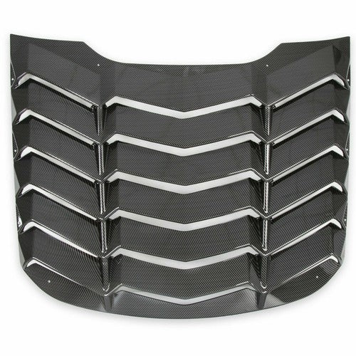 Solid Spare Fits 2015-2023 Ford Mustang Rear Window Louver Cover Sun Shade Carbon Fiber