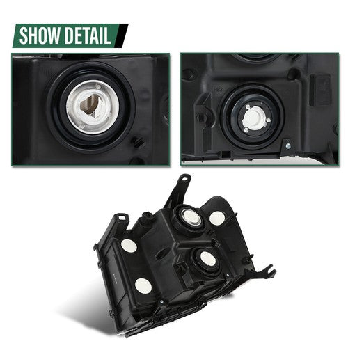 Solid Spare Headlights Fit For 2007-2013 GMC Sierra 1500 2500HD 3500HD Crystal Left+Right