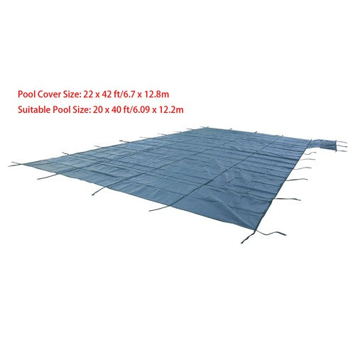 Solid Spare Green Mesh Pool Safety Cover For 20x40 ft Rectangle with 4x8ft Center End Step