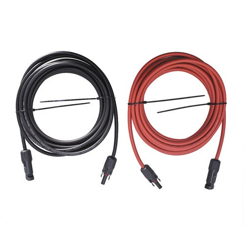 Solid Spare 1 Pair 12AWG Black + Red Solar Panel Extension Cable Wire Connector