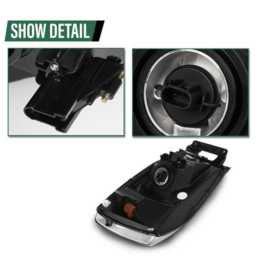 Solid Spare Fit For 06-2008 Dodge Ram 1500/06-09 Ram 2500 3500 Amber Chrome Headlight Left
