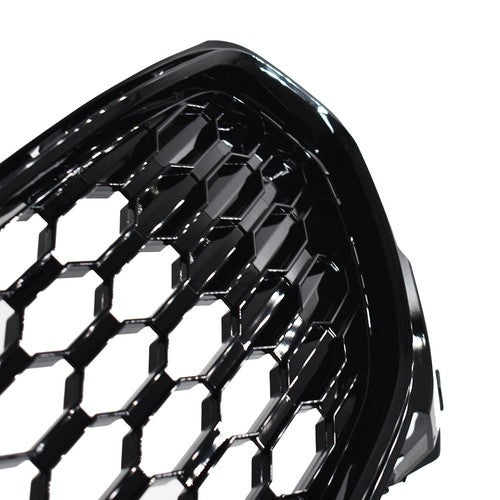 Solid Spare Front Bumoer Grill Grille For Ford Fusion 2013-2016 Black Glossy Honeycomb Trim
