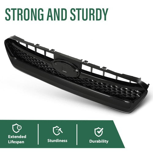 Solid Spare Front Upper Bumper Grille Honeycomb Grill Fit For 2015-2017 Subaru WRX STI