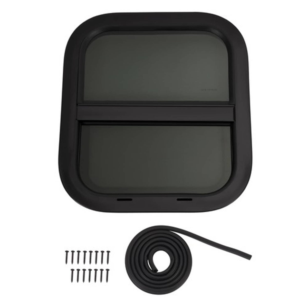 Solid Spare Vertical Slider 14"x16" Aluminum RV Window w/ Trim Ring Tempered Glass Camper