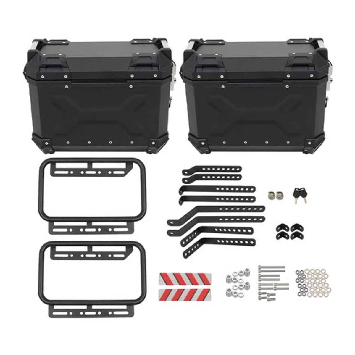 Solid Spare New Motorcycle 36L Side Case Hard Saddlebag + 55L Top Case Tail Box Luggage