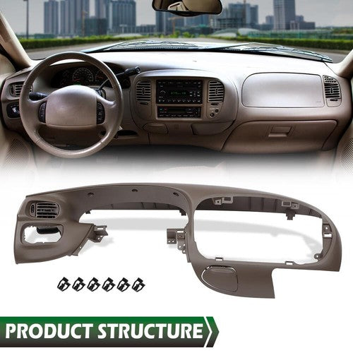 Solid Spare Fit For 97-03 Ford F150 Expedition Instrument Dash Pad Dashboard Bezel Brown NEW