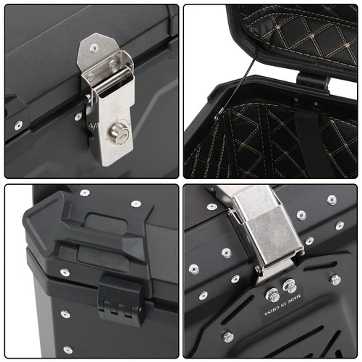 Solid Spare Motorcycle 55L Top Case Tail Box Waterproof Luggage Aluminum Trunk Storage