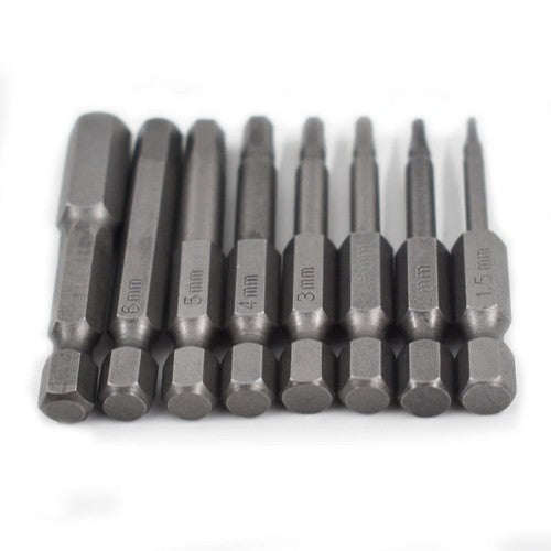 Solid Spare Quick Change Connect Impact Driver Drill Metric 8pcs Hex Head Allen Bit Set