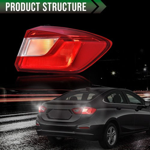 Solid Spare Outer Tail Light Brake Lamp Fit For 16-19 Chevy Cruze Sedan Passenger Side