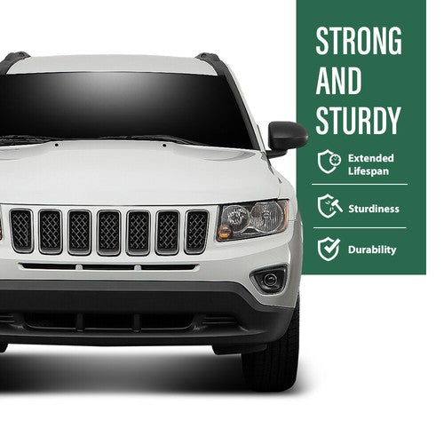 Solid Spare Front Grille Molding Trim Insert Bezel Fit For 11-17 Jeep Compass Silver