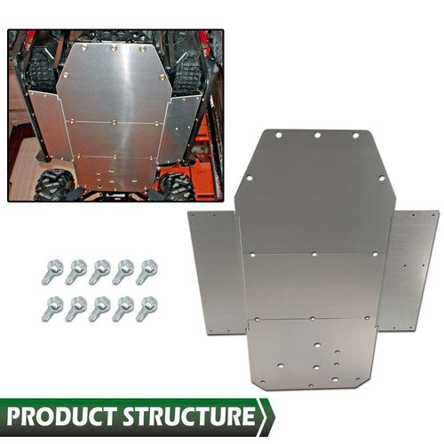 Solid Spare Fit For 2008-2014 Polaris RZR RZR-S 800 3/16" Aluminum Skid Plate Heavy Duty