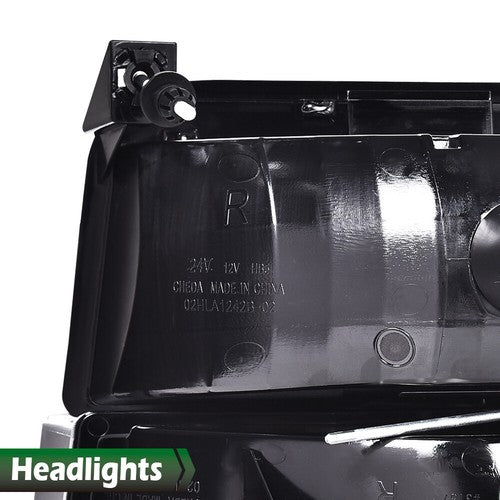 Solid Spare LED DRL Smoke/Black Headlights Bumper Lamps New Fit For 92-96 Ford F-150 Bronco