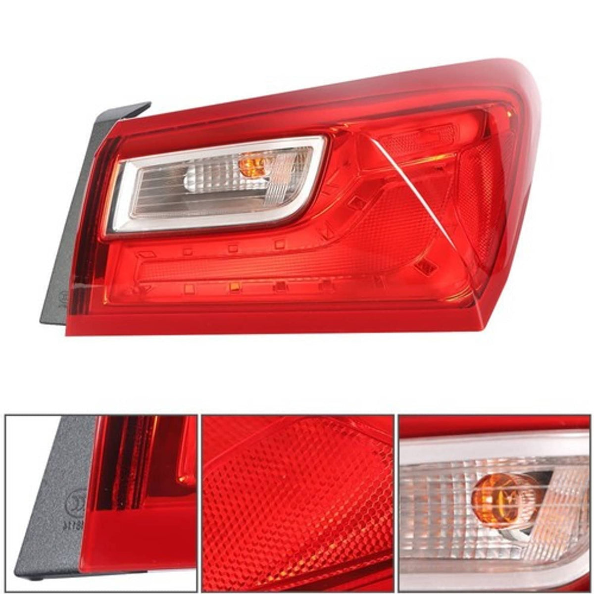 Solid Spare Tail Light Lamp Red Outer Replace Passenger RH Side For 2016-2021 Chevy Malibu