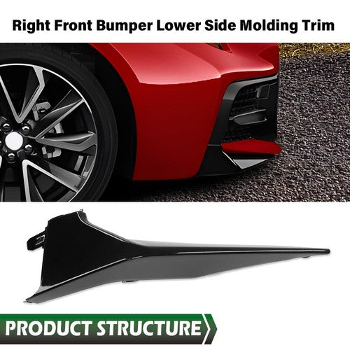 Solid Spare Fit For 20-22 Toyota Corolla Right Front Bumper Side Lower Trim Molding