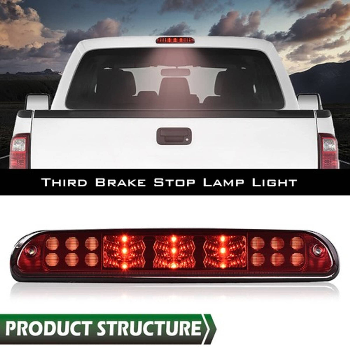 Solid Spare LED Third 3rd Brake Light Cargo Lamp Fit For 1999-2016 Ford F250 F350 Super Duty