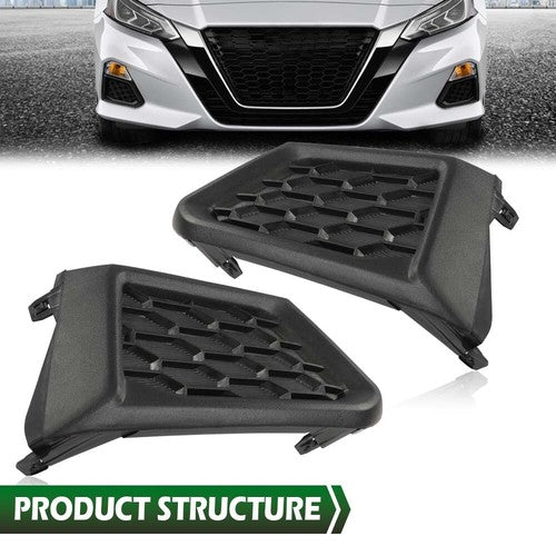 Solid Spare Front Bumper Insert Fog Light Cover Left+Right Fit For 2019-2021 Nissan Altima