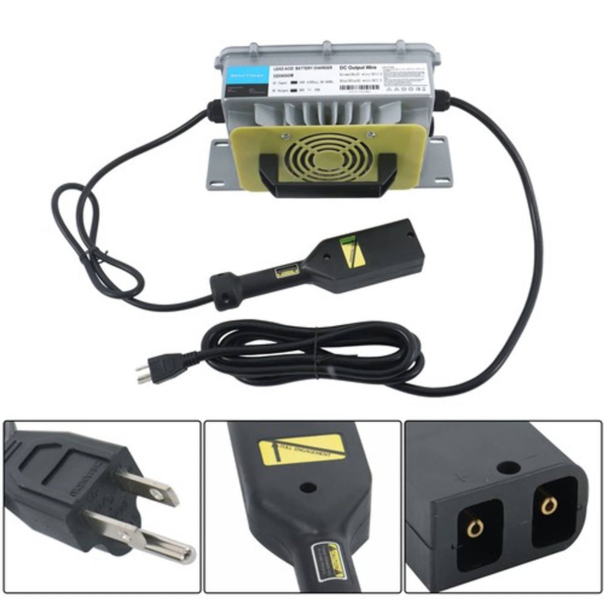 Solid Spare New Waterproof Battery Charger 36V 18A For EZGO TXT Golf Carts "D" style plug