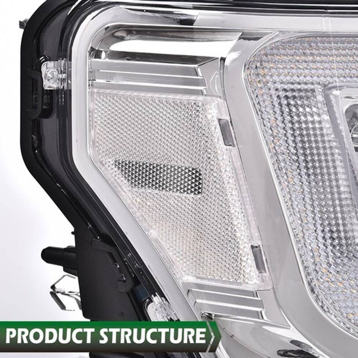 Solid Spare Fit For 09-14 Ford F-150 Dual LED Projector Chrome Headlights Left+Right