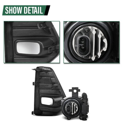 Solid Spare Fit For 21-23 Nissan Kicks Front Fog Lights Lamps W/Wiring+Bezels+Switch Kit