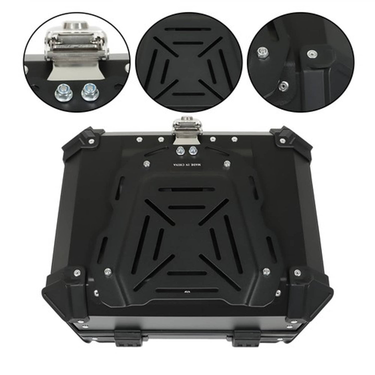 Solid Spare Motorcycle Aluminum Trunk Rear Top Case Luggage Tour Tail Tool Box Lock 22L