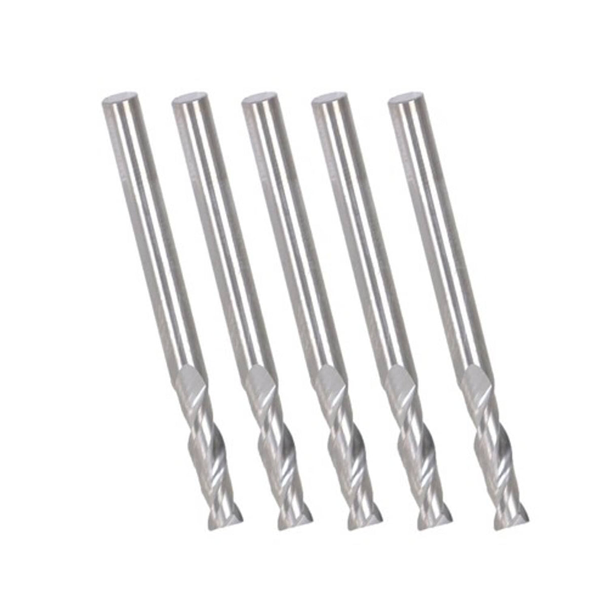 Solid Spare 5 Pack 1/8" Diameter 2 Flute 1/2" LOC 1-1/2" Overall Length Carbide End Mill