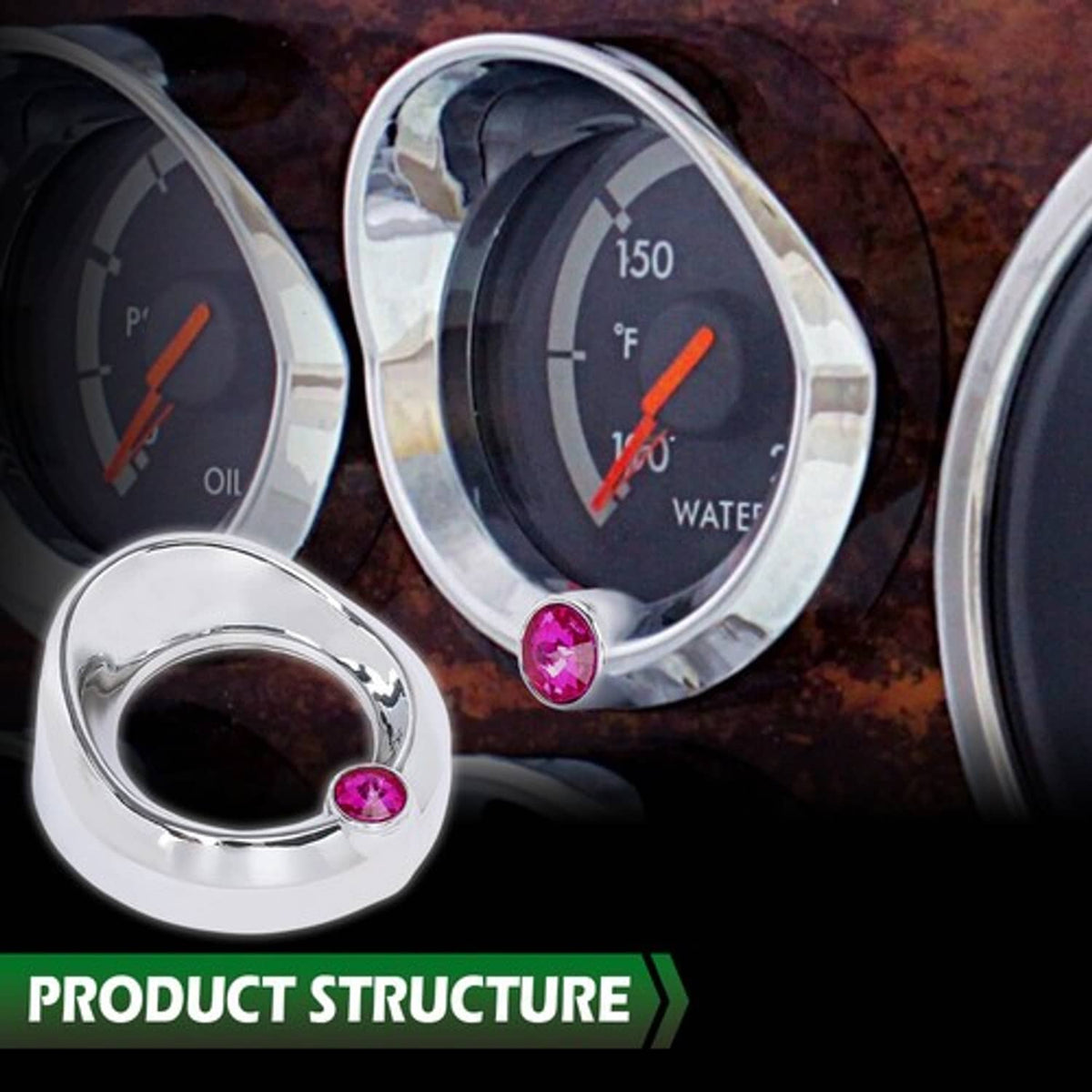Solid Spare Fit For Older Freightliner Century w/ Purple Jewel Visor 2 3/8" Gauge Cover