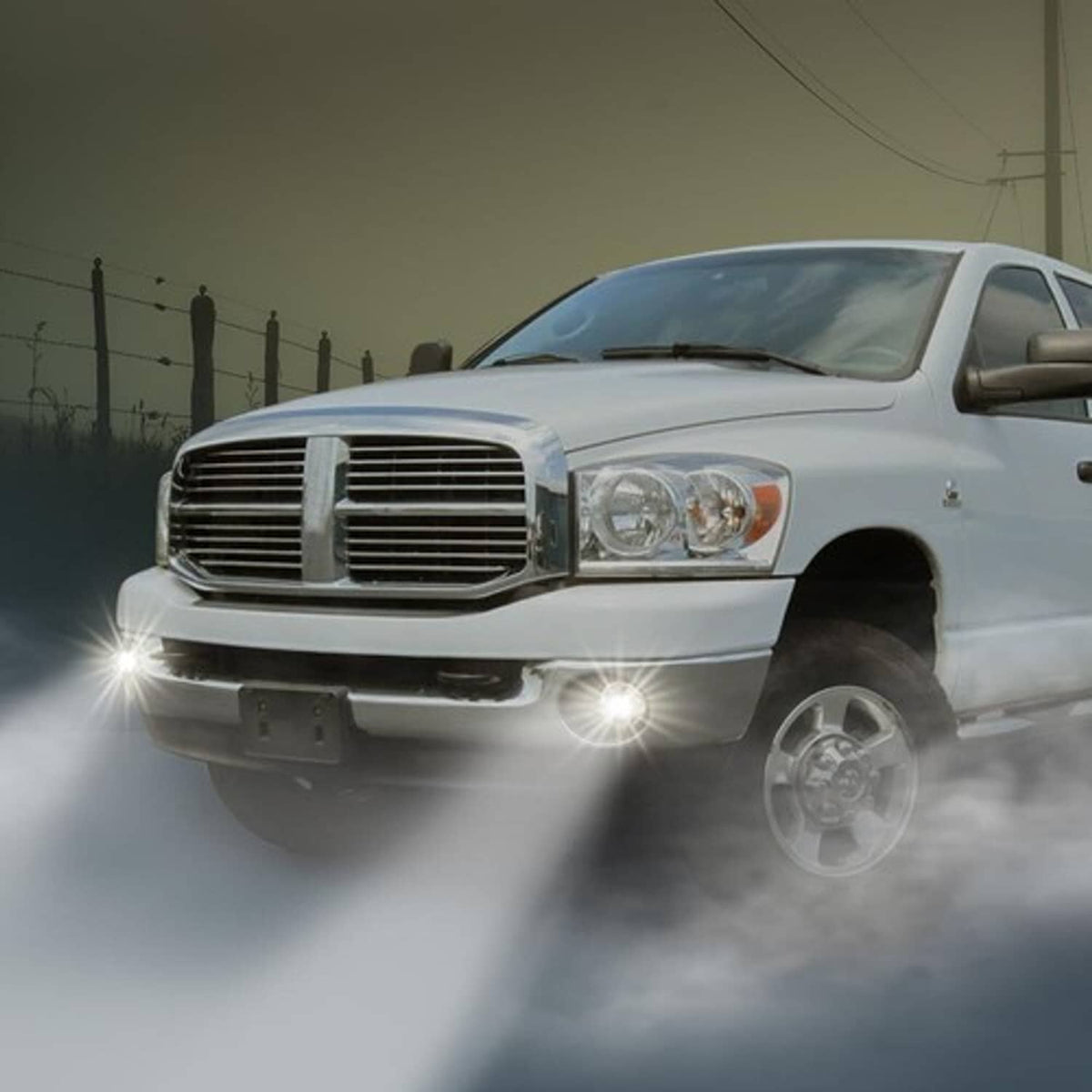 Solid Spare LED Projector Fog Lights Fit For 02-09 Dodge Ram 1500/2500/3500 04-06 Durango