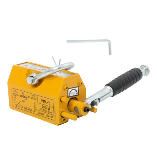 Solid Spare 440lbs/200kg Permanent Magnetic Lifter 2.5 Safety Factor Lifting Magnet Yellow