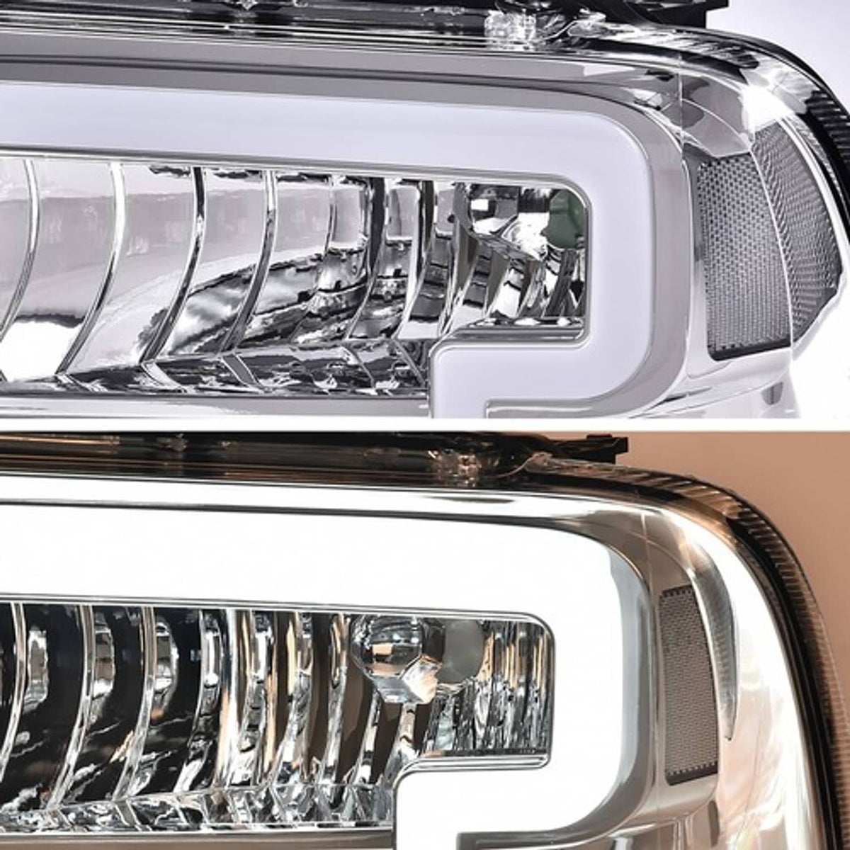 Solid Spare Clear Corner Headlights w/ LED DRL Fit For 2005-2007 Ford F250 F350 Super Duty