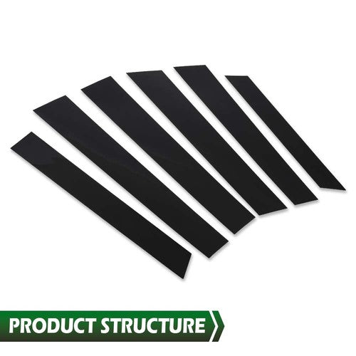 Solid Spare Fit For 2007-2011 Honda CRV 4dr Black Window Pillar Posts Cover Door Trim 6PCS
