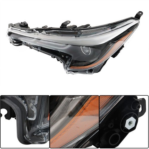 Solid Spare Black Hosing For Toyota Corolla SE/XLE/XSE 2020-2022 LED Headlight Driver Side