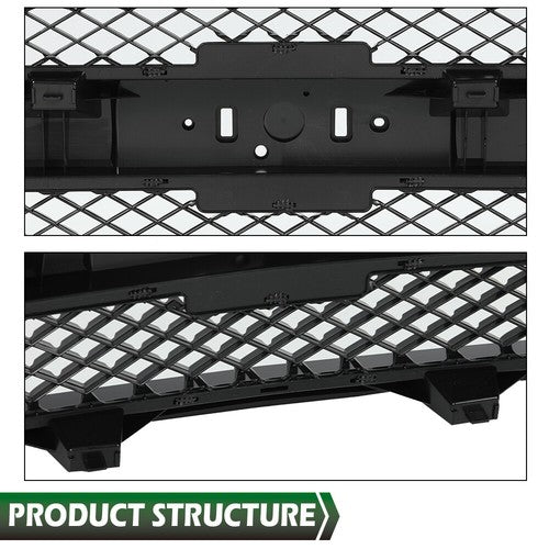 Solid Spare Front Bumper Grille Grill Insert Black Fit For 2007-2013 Chevy Silverado 1500