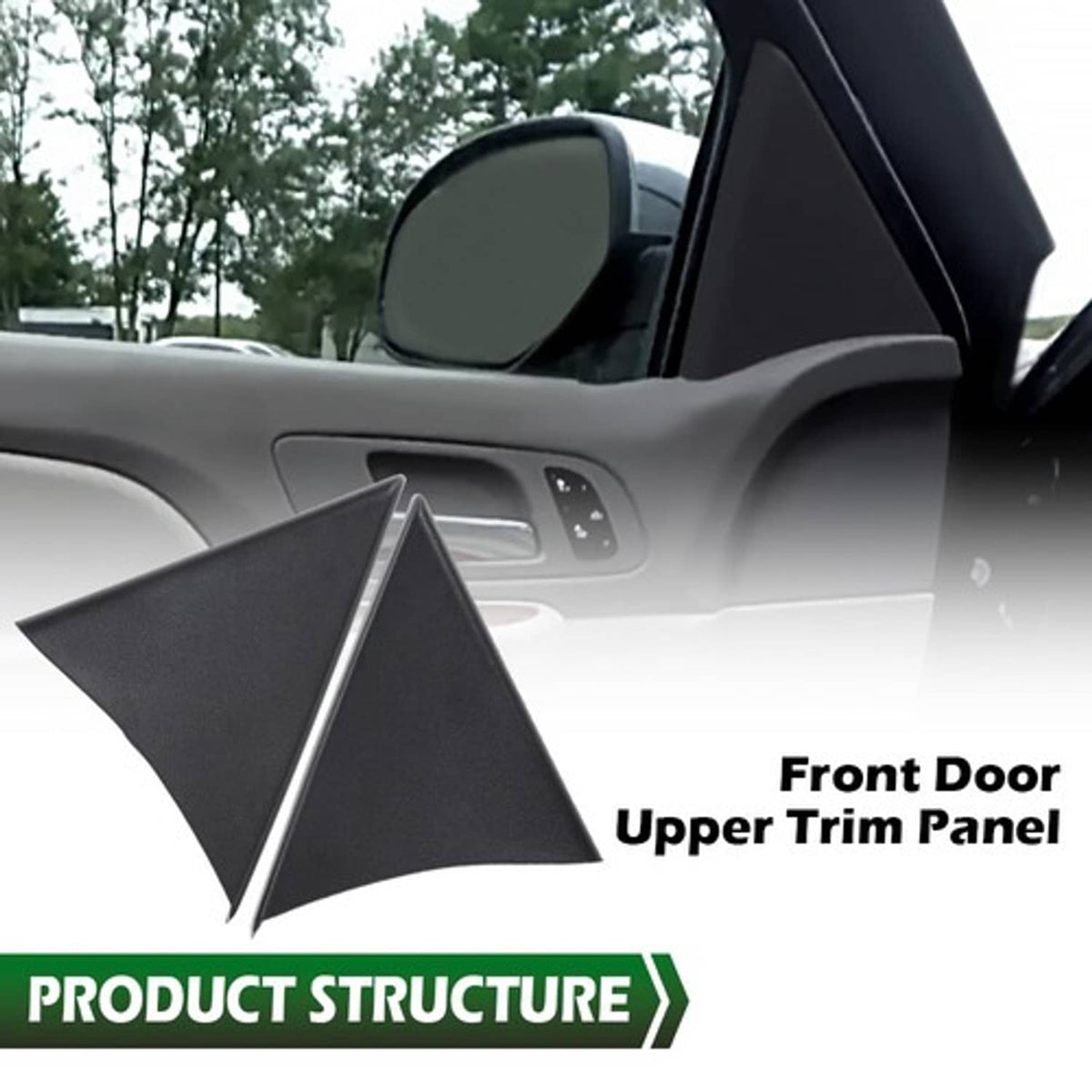 Solid Spare 2pcs Front Door Upper Trim Panel Left+Right Fit For Chevy Silverado GMC Sierra