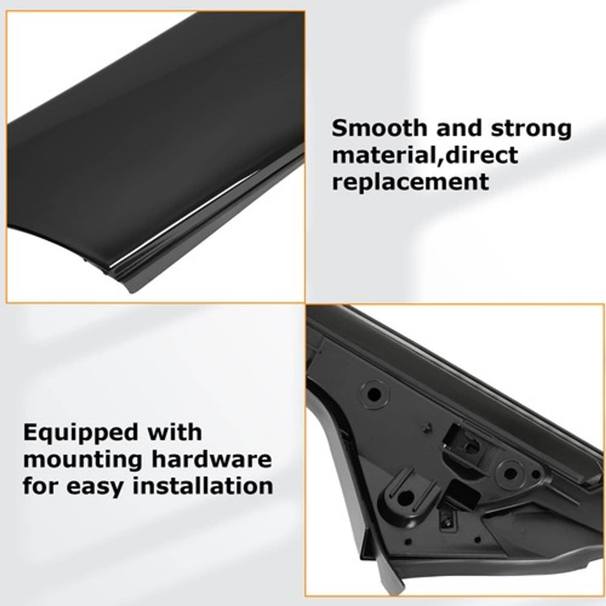 Solid Spare For 11-19 Ford Explorer Left Side Windshield A-Pillar Molding Inner Outer Trim