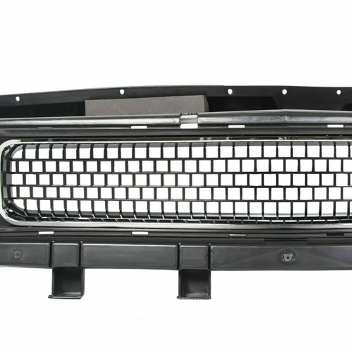 Solid Spare For 2008-2014 Dodge Challenger Front Bumper Grille Black w/ Chrome Trim Molding