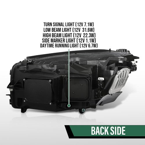 Solid Spare LED Headlight w/o AFS Right Side RH Fit For 16-19 Mercedes Benz GLC-Class
