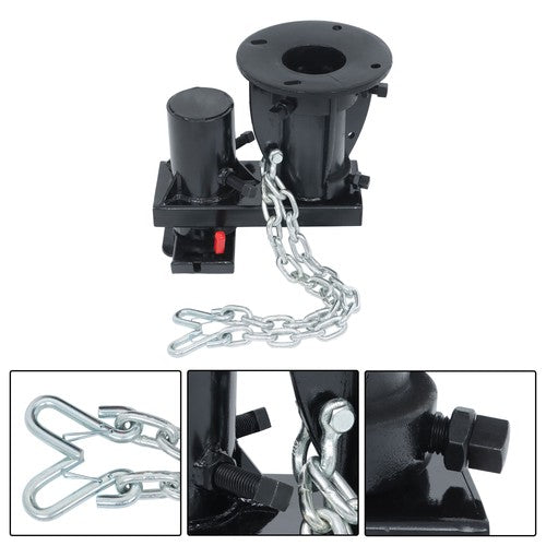 Solid Spare Steel C5G X 12''-16 Fifth Wheel to Gooseneck Adapter W/ 7-1/2" For Rv Trailer