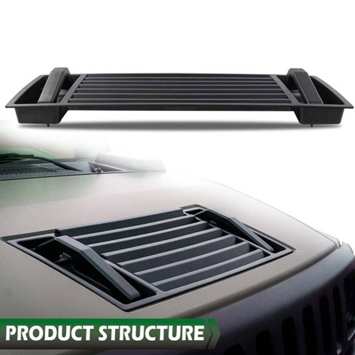 Solid Spare New Fit For 03-09 Hummer H2 Front Hood Grille Vent Panel Cover w/ Handles Black