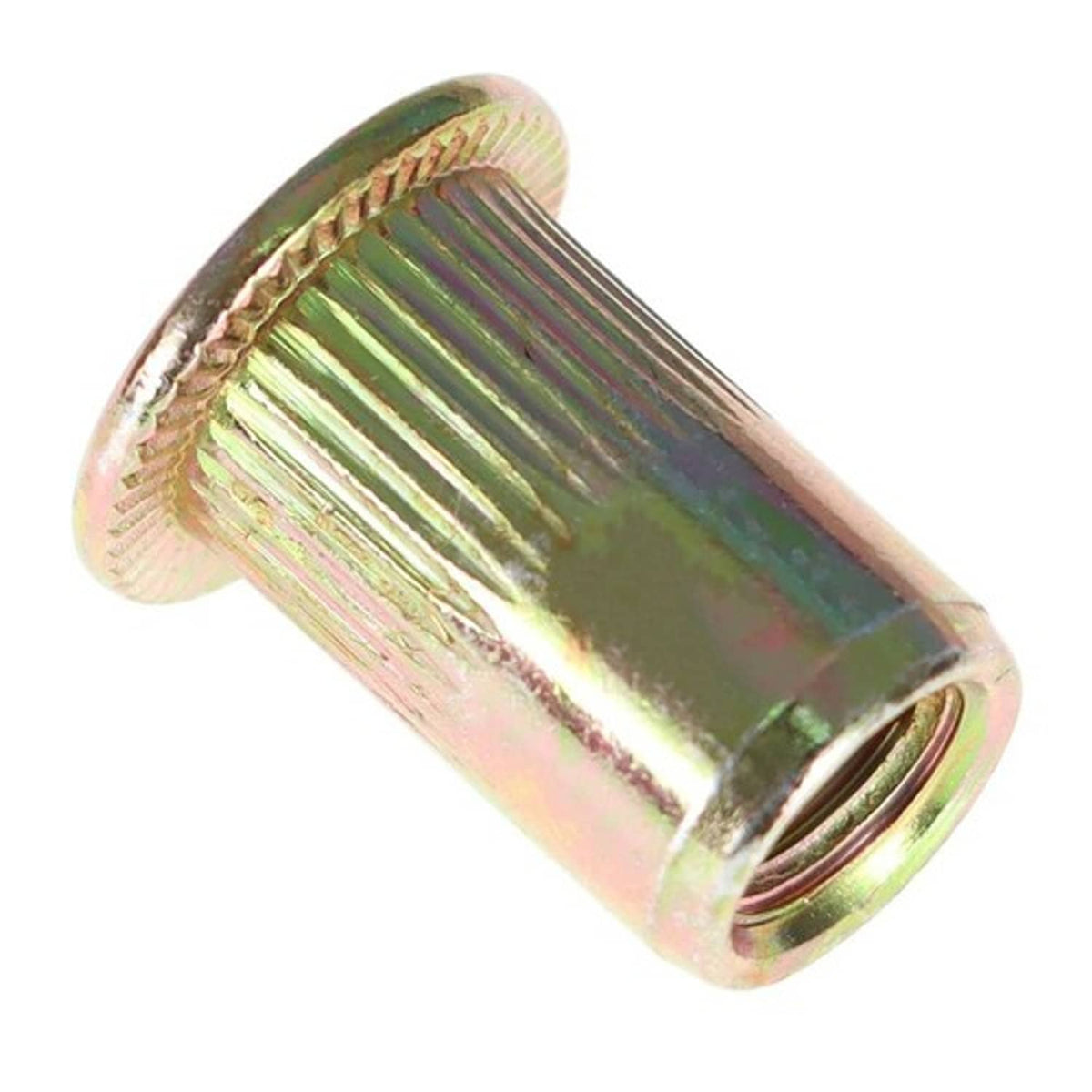 Solid Spare M6 Metric Carbon Steel Rivet Nut Flat Head Threaded Insert Nutsert 100 Pcs