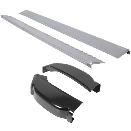 Solid Spare Inner & Outer Rocker Panels W/ Cab Corners For 99-07 Chevy Silverado 4DR EXT Cab
