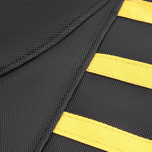 Solid Spare Black+Yellow Ribs PVC Multi Grip Seat Cover For Suzuki Z400 LTZ 400 2003-2009 08