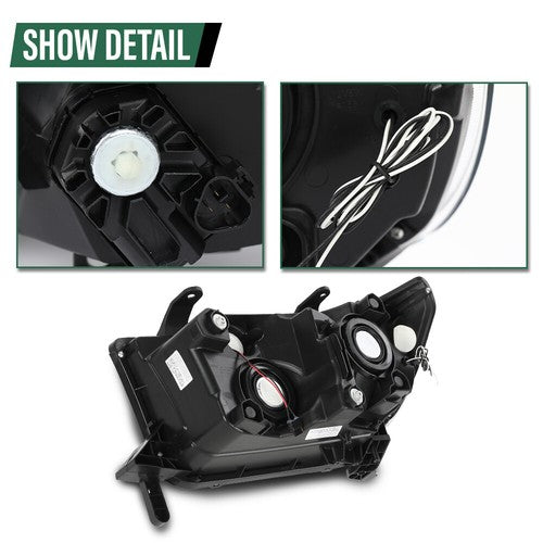 Solid Spare Fit For 2007-2013 Toyota Tundra 2008-2017 Sequoia Headlights Left+Right Smoke